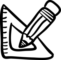 Educational School Hand Drawn Tools Stencil Svg Vector, Free Vectors File